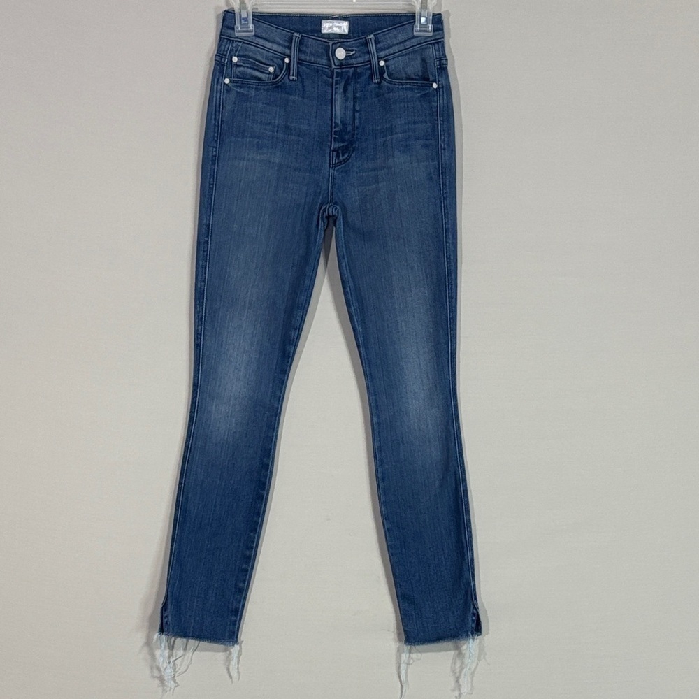 MOTHER The Vamp Fray Skinny Jeans Size 24 Crack the Whip Raw Hem